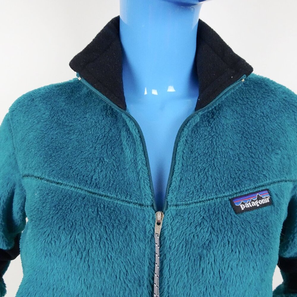 Vintage Patagonia Regulator Polartec Monkey Fleece Zip Jacket Women M 8 10 Green - Picture 4 of 7